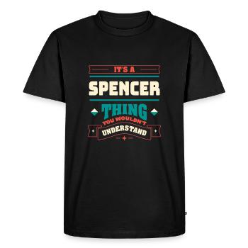 C’est un truc de Spencer, le nom de famille -Matching F - T-shirt Premium bio Homme - noir - Devant - Nico (187cm)