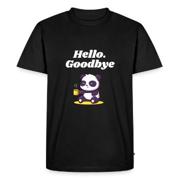 Bonjour Adieu Paroles introverties antis - T-shirt Premium bio Homme - noir - Devant - Nico (187cm)