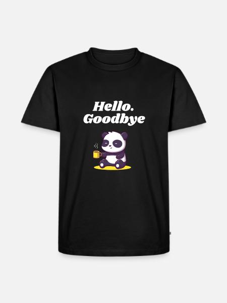 Hello Goodbye Introverted sayings antis - Men's Premium Organic T-Shirt - black