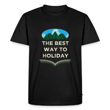 The best way to camping -Camper Hiking family - Men's Premium Organic T-Shirt - black - Front - Nico (187cm)