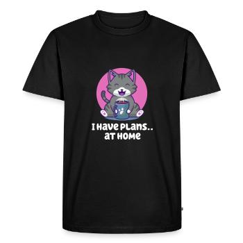 J’ai des projets à la maison introverti nerd antisoz - T-shirt Premium bio Homme - noir - Devant - Nico (187cm)