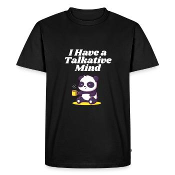 I have a talkative mind introverted - Men's Premium Organic T-Shirt - black - Front - Nico (187cm)