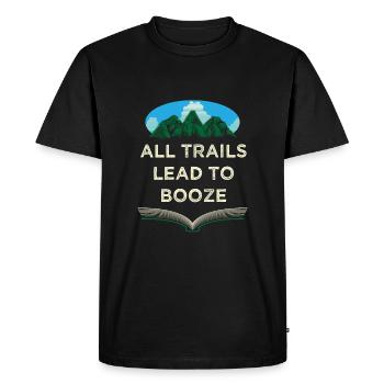 Tous les chemins mènent à l’alcool camping -boire -campeur - T-shirt Premium bio Homme - noir - Devant - Nico (187cm)