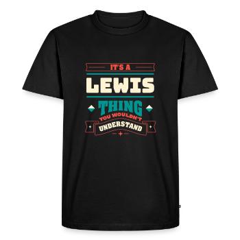 C’est un truc de Lewis, le nom de famille -Matching Fam - T-shirt Premium bio Homme - noir - Devant - Nico (187cm)