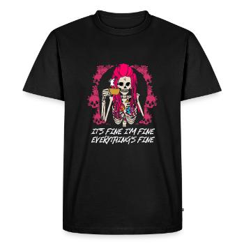 C’est bien, c’est bon, tout va bien drôle - T-shirt Premium bio Homme - noir - Devant - Nico (187cm)