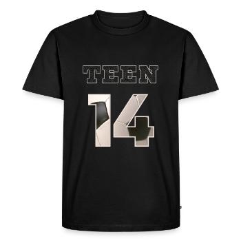 Fussball TEEN 14 Soccer - T-shirt Premium bio Homme - noir - Devant - Nico (187cm)
