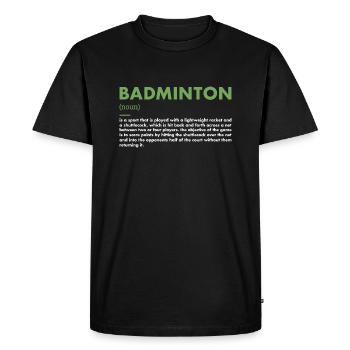 Sport Définition Badminton - T-shirt Premium bio Homme - noir - Devant - Nico (187cm)
