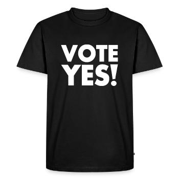 Vote yes - Men's Premium Organic T-Shirt - black - Front - Nico (187cm)