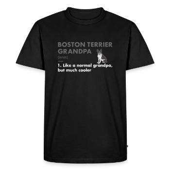 Boston Terrier Grandpa Definition - Men's Premium Organic T-Shirt - black - Front - Nico (187cm)
