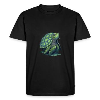 Save the turtle, save nature, save the world - Men's Premium Organic T-Shirt - black - Front - Nico (187cm)