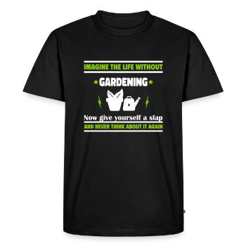 Imaginez la vie sans jardinage - T-shirt Premium bio Homme - noir - Devant - Nico (187cm)