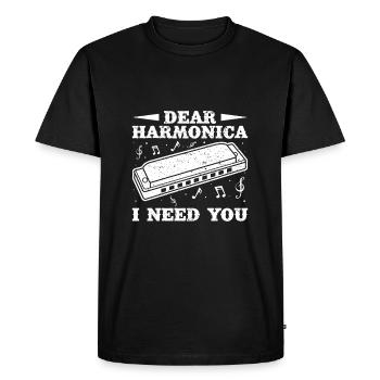Harmonica Musican I Need You Harmonica - Men's Premium Organic T-Shirt - black - Front - Nico (187cm)