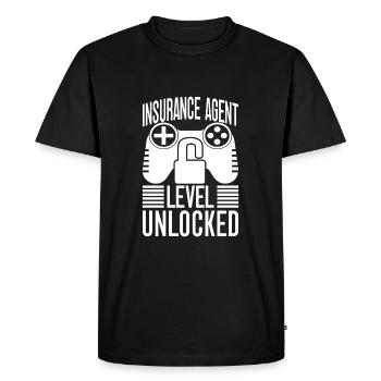 Agent d’assurance Costume Niveau Débloqué Medicare - T-shirt Premium bio Homme - noir - Devant - Nico (187cm)