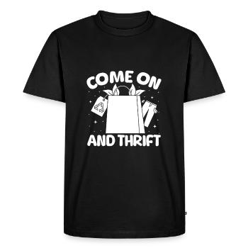 Thrift Shop Come On & Thrift Love Thrifting - Men's Premium Organic T-Shirt - black - Front - Nico (187cm)