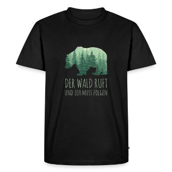 LES APPELS FORESTIERS - NATURE disant - T-shirt Premium bio Homme - noir - Devant - Nico (187cm)