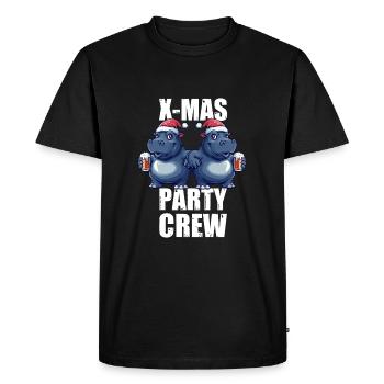 X-Mas Party Crew Hippopotamus Beer - Men's Premium Organic T-Shirt - black - Front - Nico (187cm)