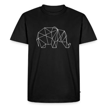 Geometric elephant gift idea white - Men's Premium Organic T-Shirt - black - Front - Nico (187cm)