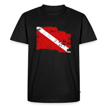 Vintage diving flag - Men's Premium Organic T-Shirt - black - Front - Nico (187cm)