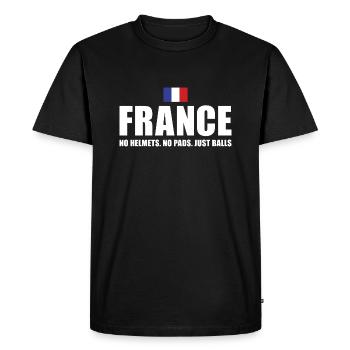 France Pas de casques pas de coussinets juste des ballons France Rugby - T-shirt Premium bio Homme - noir - Devant - Nico (187cm)