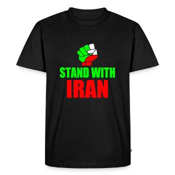 Stand with iran - T-shirt Premium bio Homme - noir - Devant - Nico (187cm)