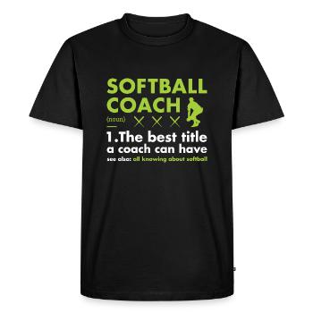 Entraîneur sportif Définition Softball - T-shirt Premium bio Homme - noir - Devant - Nico (187cm)