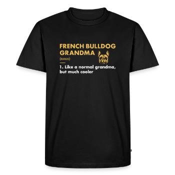 Définition de grand-mère bouledogue française - T-shirt Premium bio Homme - noir - Devant - Nico (187cm)