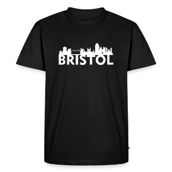 Bristol England capital skyline UK - T-shirt Premium bio Homme - noir - Devant - Nico (187cm)