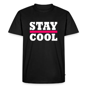 Stay cool - Men's Premium Organic T-Shirt - black - Front - Nico (187cm)