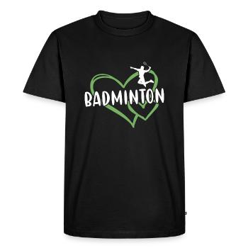 Sport Heart Badminton - T-shirt Premium bio Homme - noir - Devant - Nico (187cm)