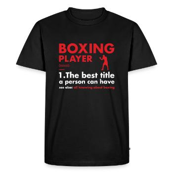 Sport Fighter Définition Boxe - T-shirt Premium bio Homme - noir - Devant - Nico (187cm)