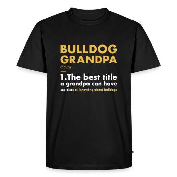 Définition de grand-père bouledogue - T-shirt Premium bio Homme - noir - Devant - Nico (187cm)