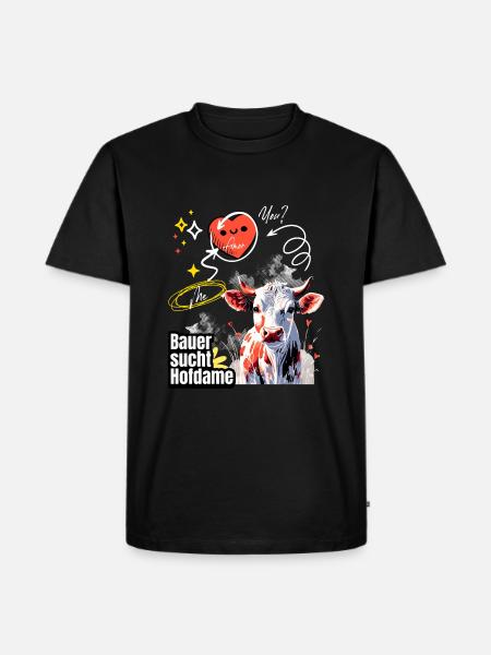 Bauer sucht Hofdame - Lustiges Single Shirt - Männer Premium Bio T-Shirt - Schwarz
