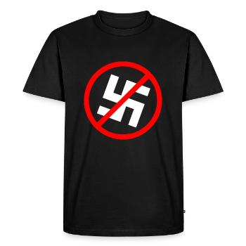 Contre le symbole de la croix gammée nazie - T-shirt Premium bio Homme - noir - Devant - Nico (187cm)