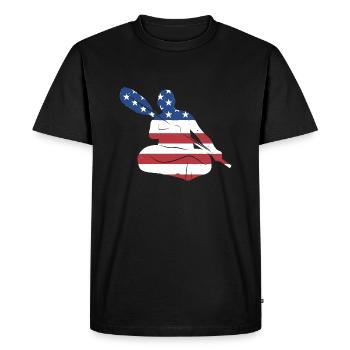 Kayakiste Drapeau Américain Kayak - T-shirt Premium bio Homme - noir - Devant - Nico (187cm)