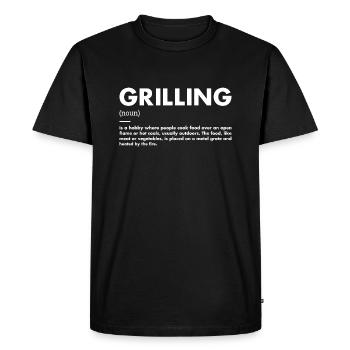 Griller Definition Grilling - Men's Premium Organic T-Shirt - black - Front - Nico (187cm)