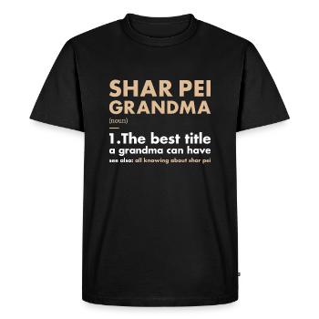 Shar Pei Grand-mère Définition - T-shirt Premium bio Homme - noir - Devant - Nico (187cm)