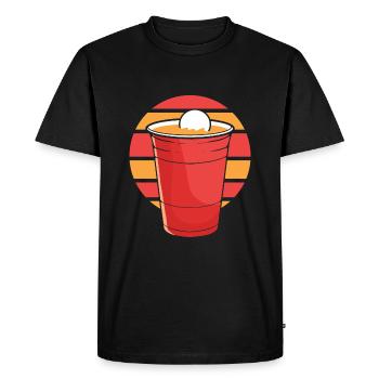 Beer Pong Beer Pong - T-shirt Premium bio Homme - noir - Devant - Nico (187cm)