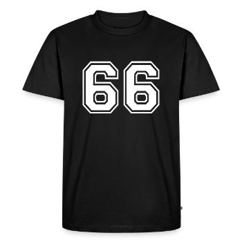 66 - Men's Premium Organic T-Shirt - black - Front - Nico (187cm)
