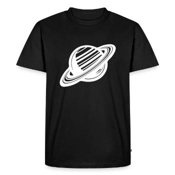 Planète aux anneaux avec système d’anneaux dans le système solaire - T-shirt Premium bio Homme - noir - Devant - Nico (187cm)