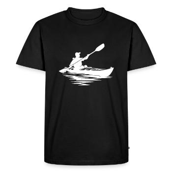 Cours de canoë, Kayak, Entraînement, Bateau - T-shirt Premium bio Homme - noir - Devant - Nico (187cm)