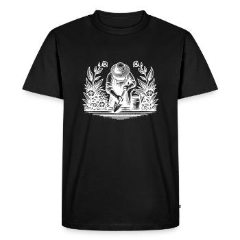 Hobby gardener gardening in the flower bed - Men's Premium Organic T-Shirt - black - Front - Nico (187cm)