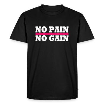 No pain no gain - Men's Premium Organic T-Shirt - black - Front - Nico (187cm)