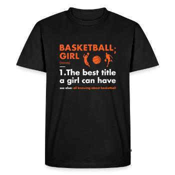 Sport Girl Définition Basketball - T-shirt Premium bio Homme - noir - Devant - Nico (187cm)