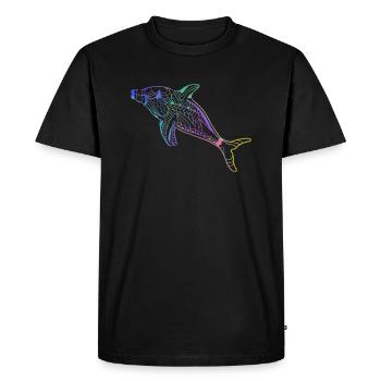 Dolphin - Men's Premium Organic T-Shirt - black - Front - Nico (187cm)