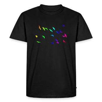 Vol d'oiseaux - T-shirt Premium bio Homme - noir - Devant - Nico (187cm)