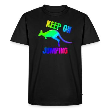 Keep on jumping - Men's Premium Organic T-Shirt - black - Front - Nico (187cm)