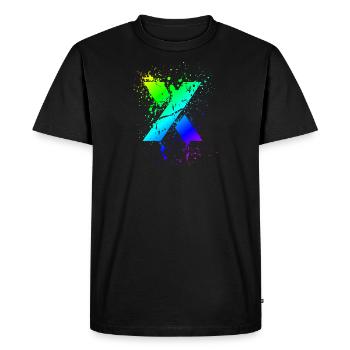 X coloré | Symbole | Cadeaux | dégradé de couleur - T-shirt Premium bio Homme - noir - Devant - Nico (187cm)