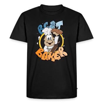 Le meilleur boulanger avec du pain à la boulangerie Comic Figure - T-shirt Premium bio Homme - noir - Devant - Nico (187cm)