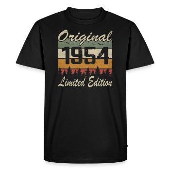 Vintage Anniversaire Idée Cadeau Original 1954 - T-shirt Premium bio Homme - noir - Devant - Nico (187cm)