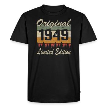 Vintage Anniversaire Idée Cadeau Original 1949 - T-shirt Premium bio Homme - noir - Devant - Nico (187cm)